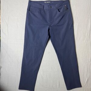 Fourlaps Level Tech Chino Pants Navy Blue Mens 34x30 Performance Stretch